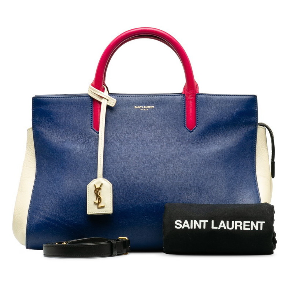 Saint Laurent Gauche Handbag Shoulder Bag Blue Pink White